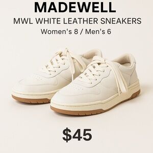 Madewell Cream Leather Sneakers